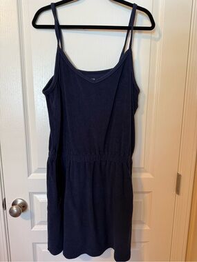 aerie Navy Blue Terry Swim Coverup Dress